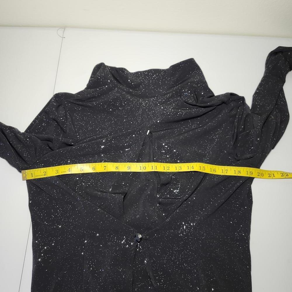 Perceptions New York Women's Black Blouse Sparkle Button Front Size 10 - Picture 5 of 8